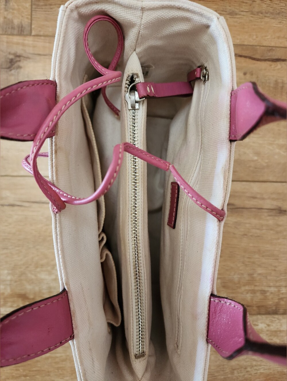 $240 Kate Spade x Maira Kalman Limited Ed Canvas & Leather Dog Walking Tote FLAW - Picture 6 of 16